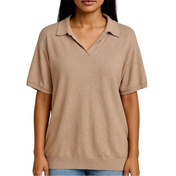 Weatherproof Vintage Women’s Cotton Knit Top in Brown - Picture 1 of 6